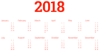 2018 Calendar Transparent Clip Art