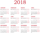 2018 Calendar Transparent PNG Clip Art