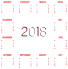 2018 Calendar Transparent PNG Image