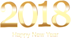 2018 Gold Happy New Year Transparent PNG Clip Art