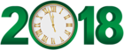 2018 Green Clock Transparent Clip Art Image