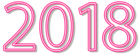 2018 Neon Style Pink PNG Clip Art Image
