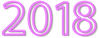 2018 Neon Style Purple PNG Clip Art Image