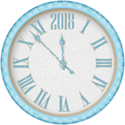 2018 New Year Snowy Clock PNG Clip Art