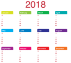 2018 Transparent Calendar PNG Clipart Picture