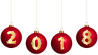 2018 and Christmas Balls PNG Clip Art
