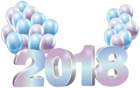2018 with Balloons PNG Clip Art Image