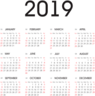 2019 Calendar PNG Transparent Image