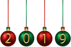 2019 Christmas Balls Red Green PNG Image