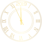2019 Decorative New Year Clock Clip Art