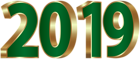 2019 Gold and Green PNG Clipart Image