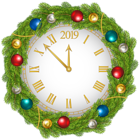 2019 New Year Clock Clip Art Image