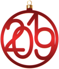 2019 Red Christmas Ball PNG Clip Art