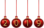 2019 Red Christmas Balls PNG Image