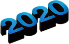 2020 Blue Black PNG Clip Art Image