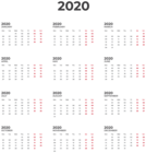 2020 Calendar Transparent PNG Clipart