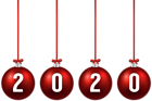 2020 Christmas Balls PNG Clip Art Image