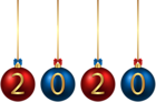 2020 Christmas Balls Red Blue PNG Image