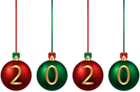 2020 Christmas Balls Red Green PNG Image