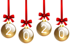 2020 Christmas Balls Transparent PNG Clip Art