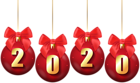 2020 Christmas Balls Transparent PNG Clip Art Image