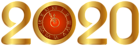 2020 Clock Gold Transparent PNG Clip Art