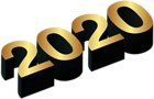 2020 Gold Black PNG Clip Art Image