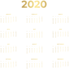 2020 Gold Calendar Transparent Clipart