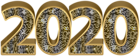 2020 Gold Deco PNG Clipart Image