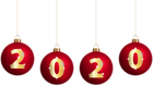2020 and Christmas Balls PNG Clip Art