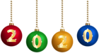 2020 on Christmas Balls Transparent Clip Art