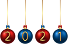 2021 Christmas Balls Red Blue PNG Image