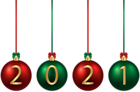 2021 Christmas Balls Red Green PNG Image