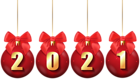 2021 Christmas Balls Transparent PNG Clipart