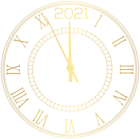 2021 Decorative New Year Clock Clipart