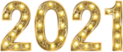 2021 Gold Shining Transparent Clipart Image