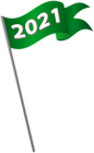 2021 Green Waving Flag PNG Clipart