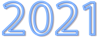 2021 Neon Style Blue PNG Clip Art Image