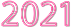 2021 Neon Style Pink PNG Clip Art Image