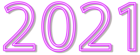 2021 Neon Style Purple PNG Clip Art Image