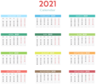 2021 New Color Calendar PNG Clipart