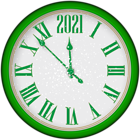 2021 New Year Green Clock Tree PNG Clipart