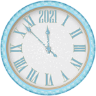 2021 New Year Snowy Clock PNG Clip Art