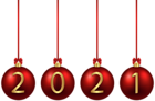 2021 Red Christmas Balls PNG Image