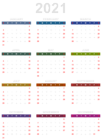 2021 color Calendar Transparent PNG Clipart