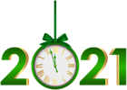 2021 with Clock Green PNG Clipart