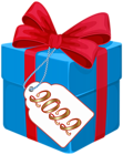 2022 Blue Gift Box PNG Clip Art Image