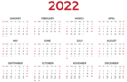 2022 Calendar Transparent Clipart