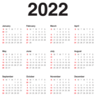 2022 Calendar Transparent PNG Clip Art Image