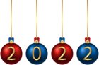 2022 Christmas Balls Red Blue PNG Image